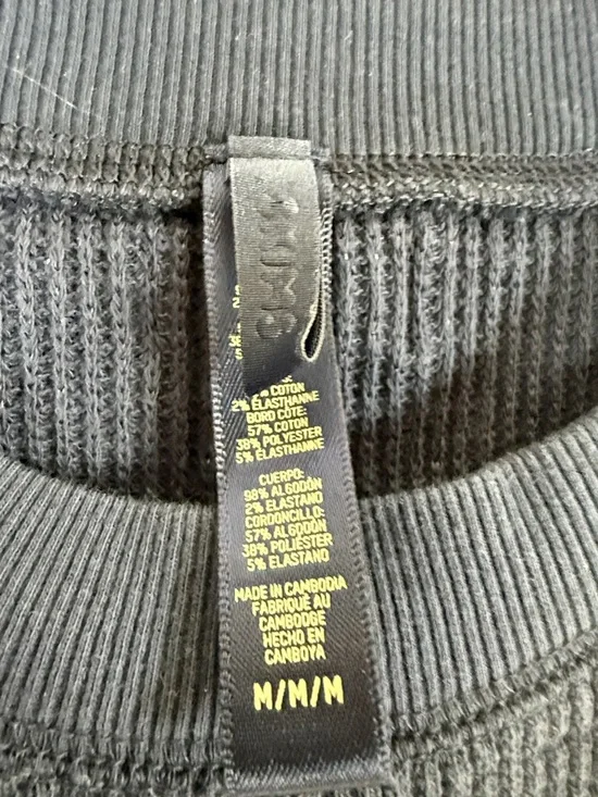 Skims Dark Blue Ribbed Muscle Tee Size Medium - Picture 2 of 7